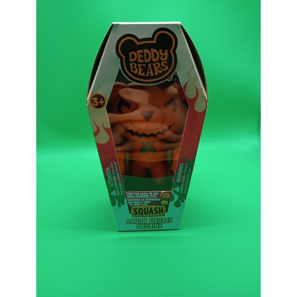 Deddy Bears Mini Figure Coffin Window Squash, Spooky Halloween Pumpkin